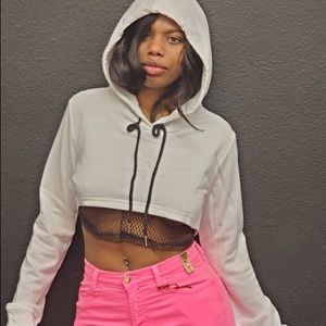 Hooded crop sweater